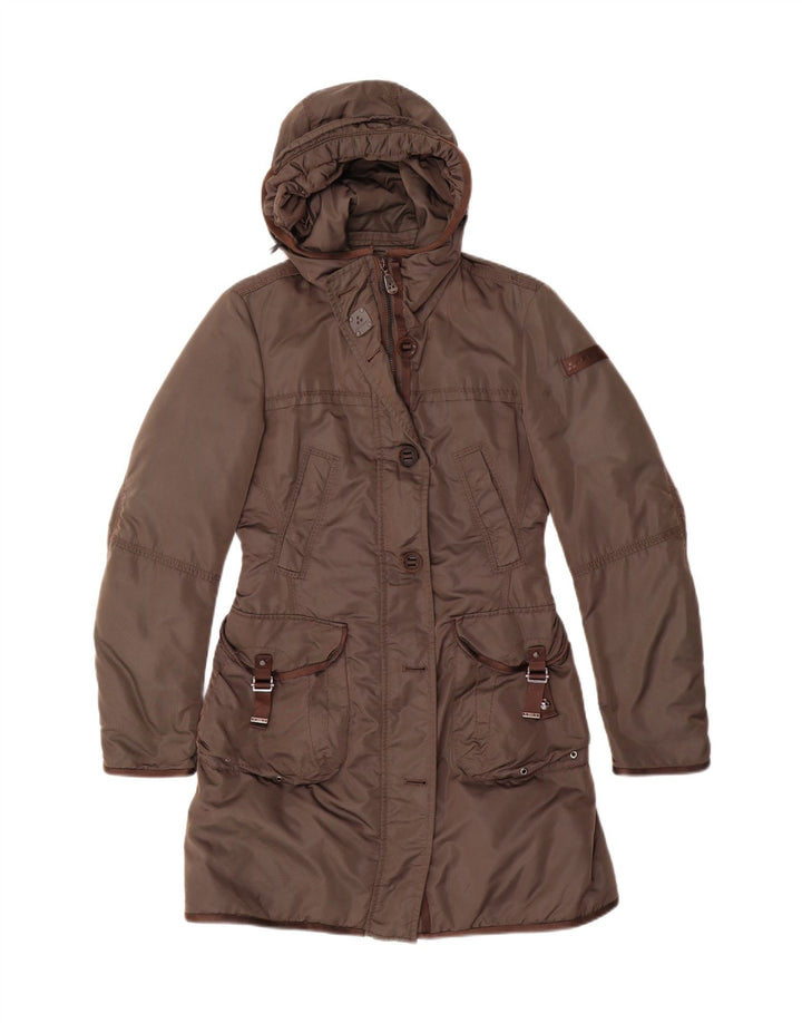 PEUTEREY Polstret frakke med hætte til kvinder IT 40 Small Khaki Polyester