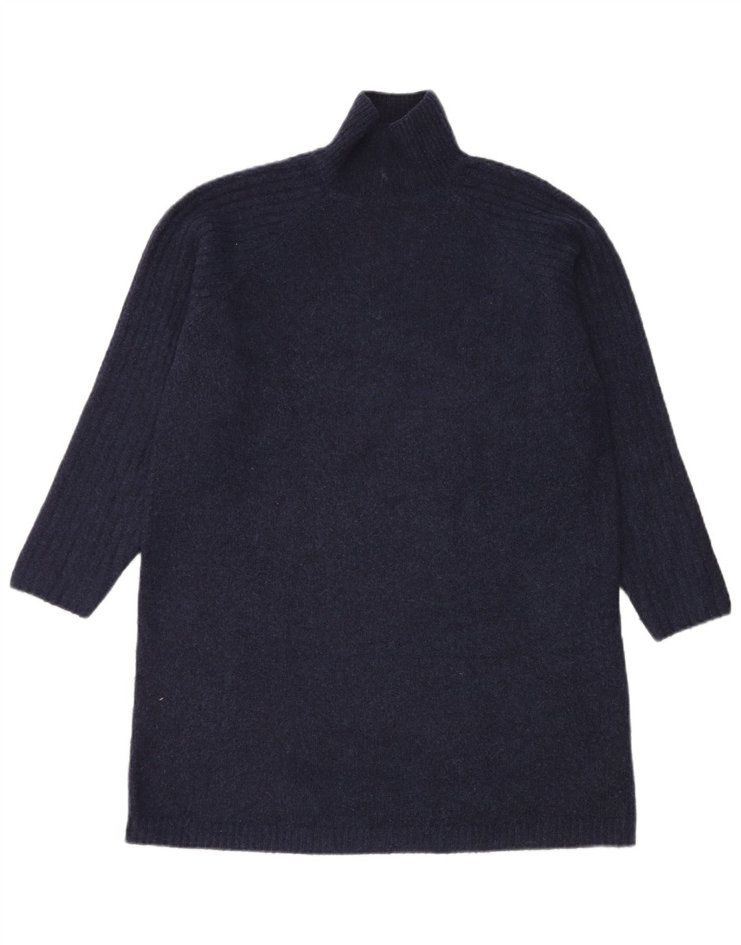 Zara Dame Roll Neck Turtle Neck Jumper Sweater UK 12 Medium Navy Blue