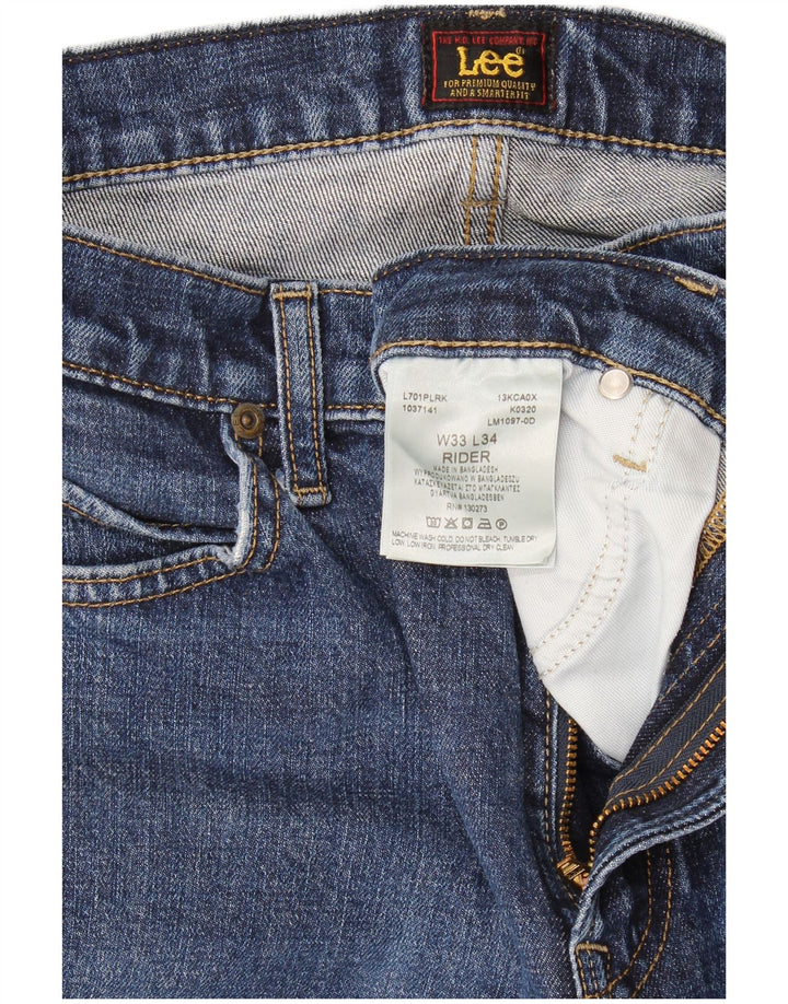 Lee Herre Rider Slim Jeans W33 L34 Blå Bomuld