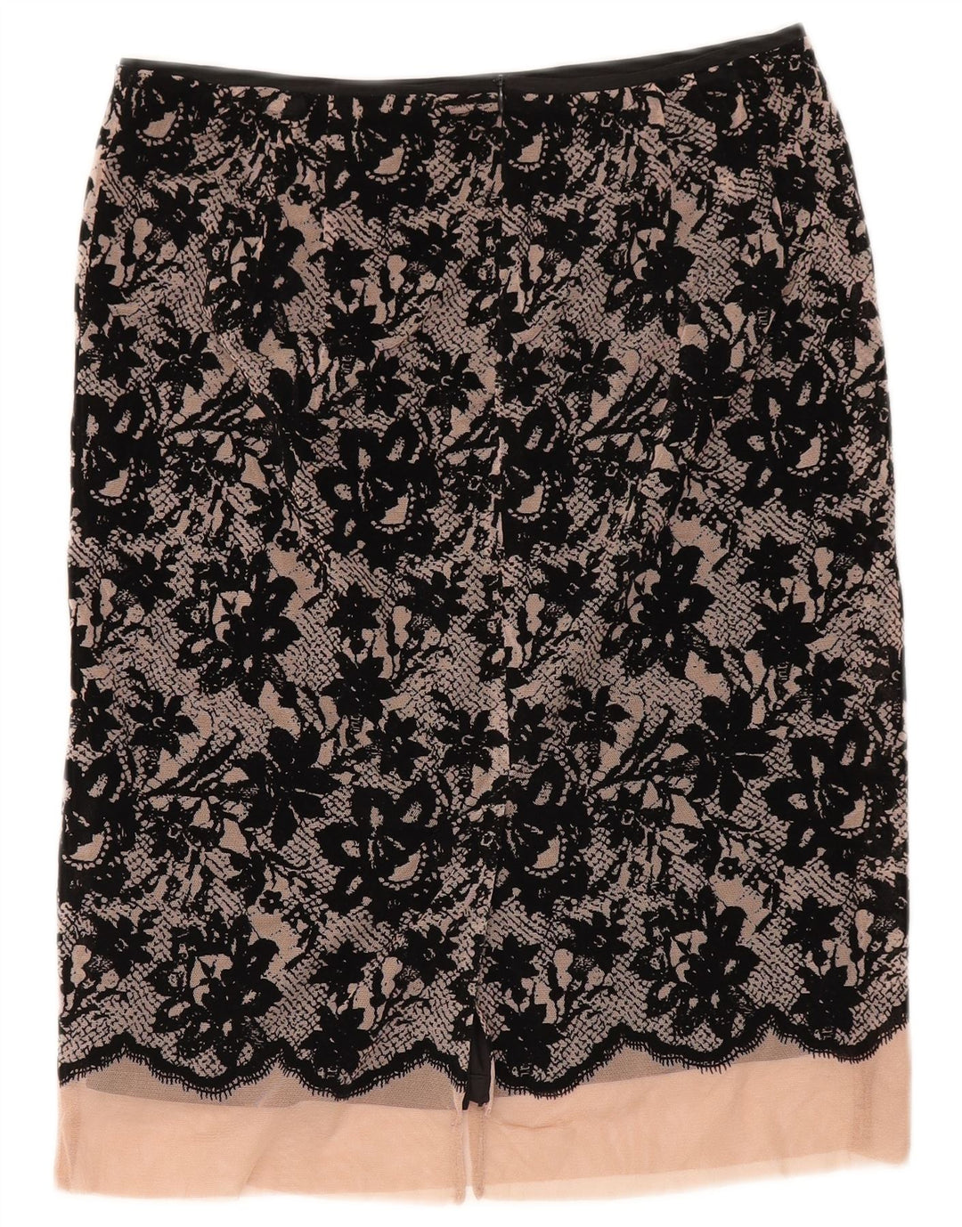 Zara Midi-nederdel til kvinder XS W30 Sort blomstret polyester