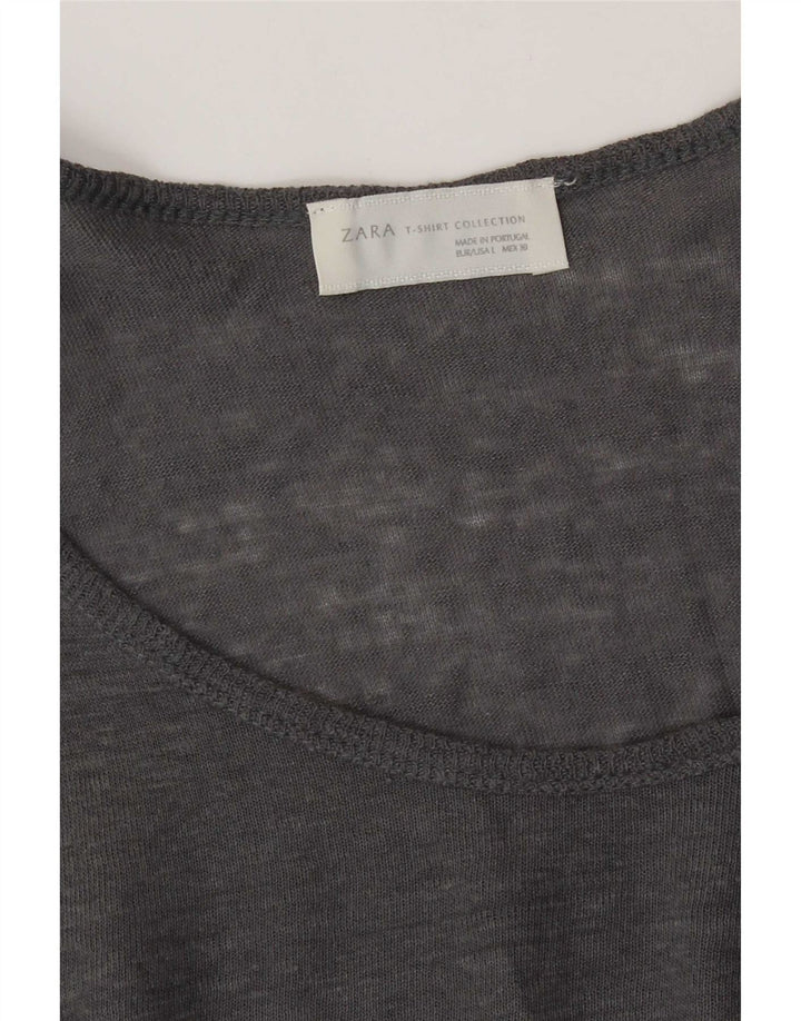 Zara Dame Top 3/4 ærme UK 16 Large Grå