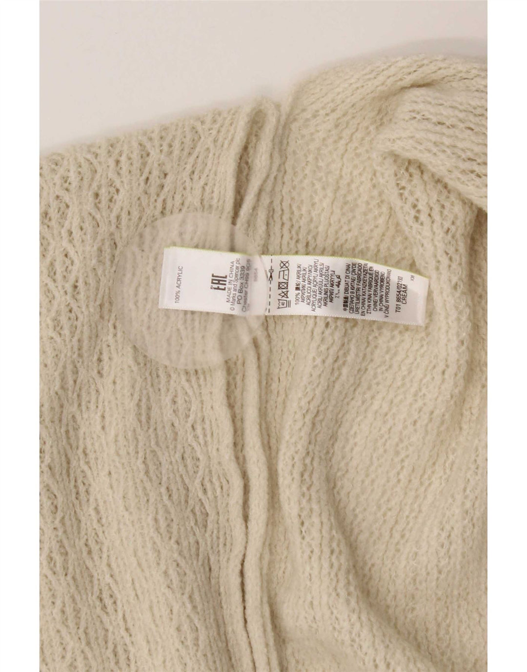 Marks & Spencer Dame Poncho Cardigan Sweater One Size Off White Akryl