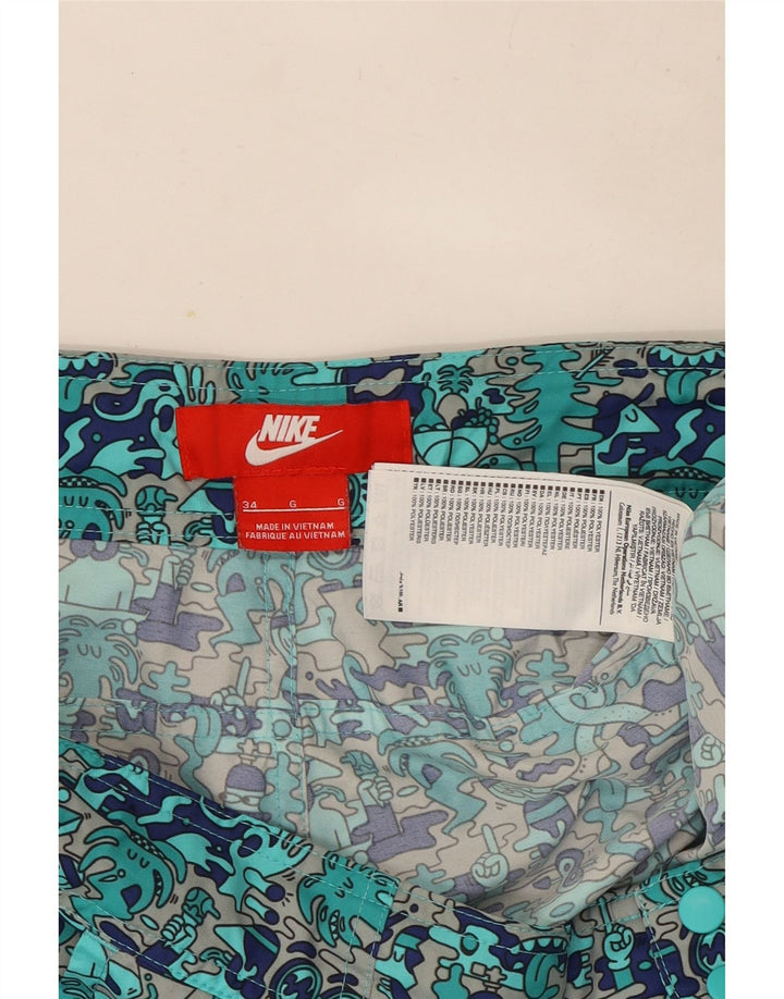 Nike Herre grafiske cargo-shorts W34 Large turkis Colourblock Polyester