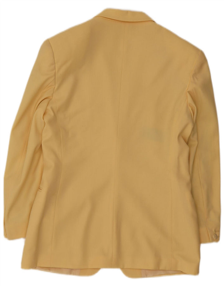 Massimo Rebecchi Dame 1 Knap Blazer Jakke IT 42 Medium Gul Uld