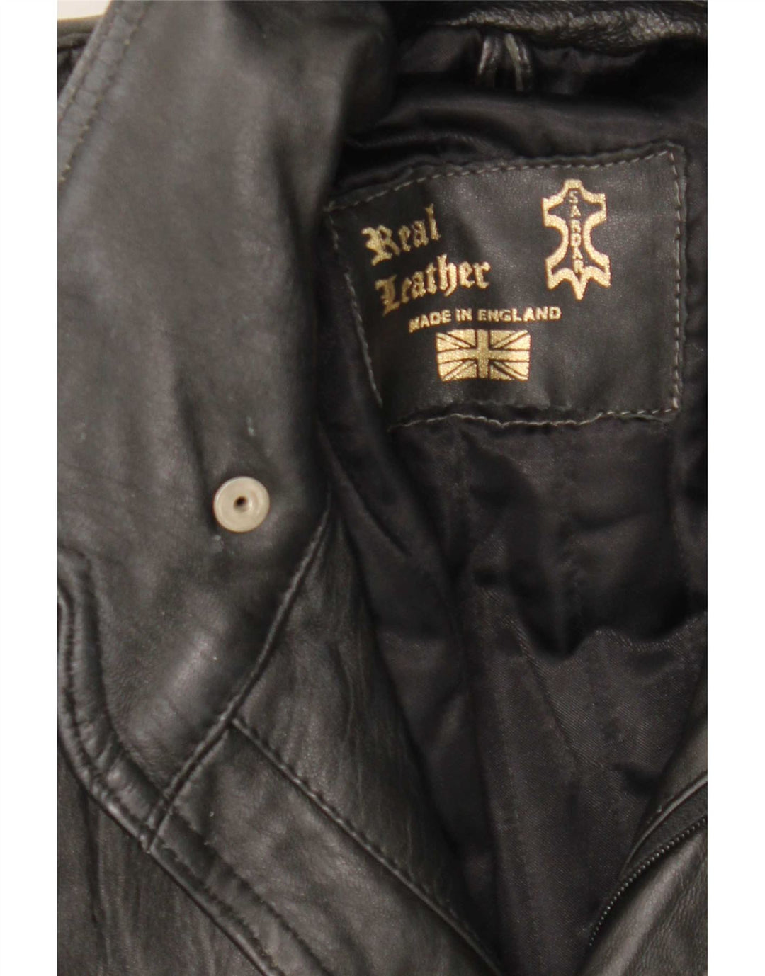 Vintage læderjakke til mænd UK 40 Large Black