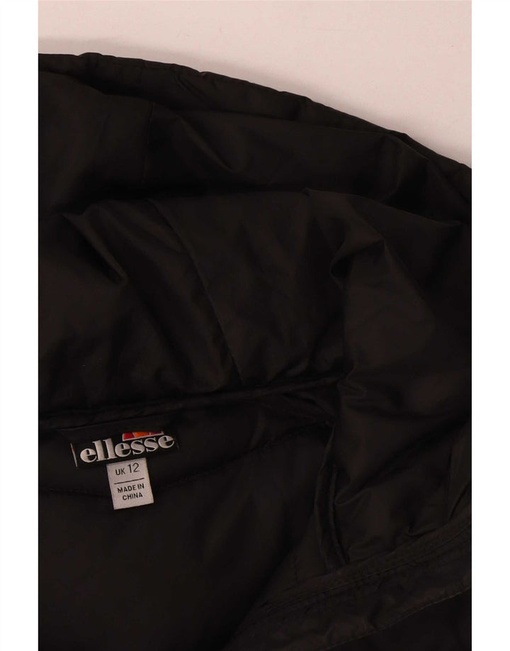 Ellesse Dame Hætte Polstret Gilet UK 12 Medium Sort Polyester