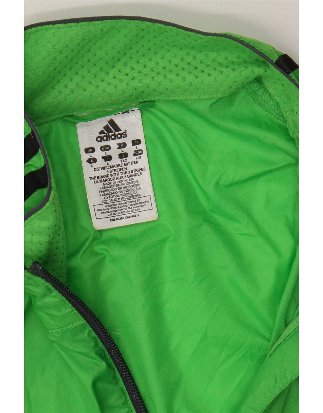 Adidas Regnjakke til mænd UK 40 Stor grøn nylon