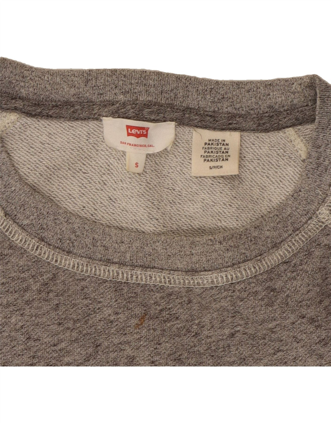 LEVI'S Mens Sweatshirt Jumper Small Grey Flecked Vintage Levi's and Second-Hand Levi's from Messina Hembry 