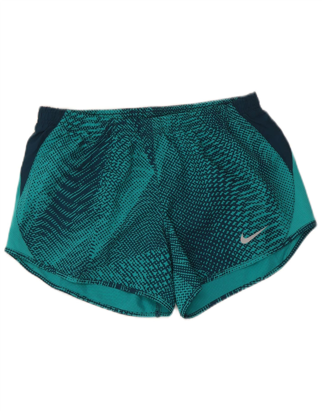 NIKE Dri Fit sportsshorts til kvinder UK 10 Små blå geometrisk polyester