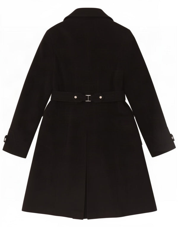 Karen Millen Dame Overfrakke UK 14 Stor Sort Polyamid