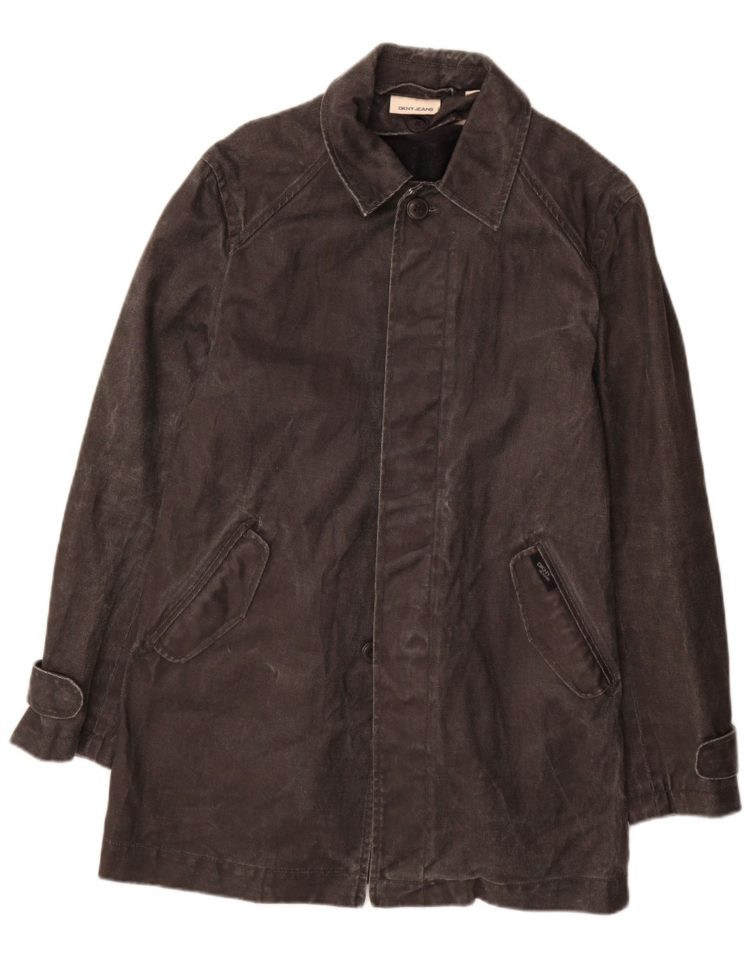 Dkny Herre Denim Coat UK 36 Small Black Ramie