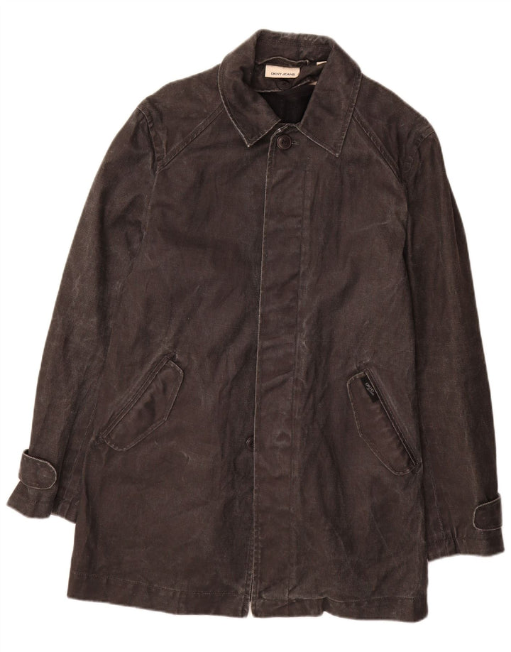 Dkny Herre Denim Coat UK 36 Small Black Ramie