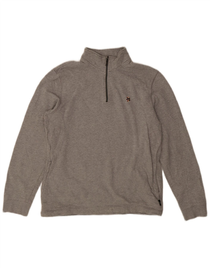 Ted Baker Sweatshirt med lynlås til kvinder størrelse 3 mellemgrå bomuld