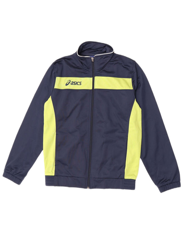 Asics Boys Grafisk træningsdragt topjakke 11-12 år Navy Blue Colourblock