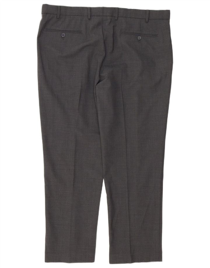 Marks & Spencer Herre Straight Regular Suit Bukser W40 L29 Grå uld