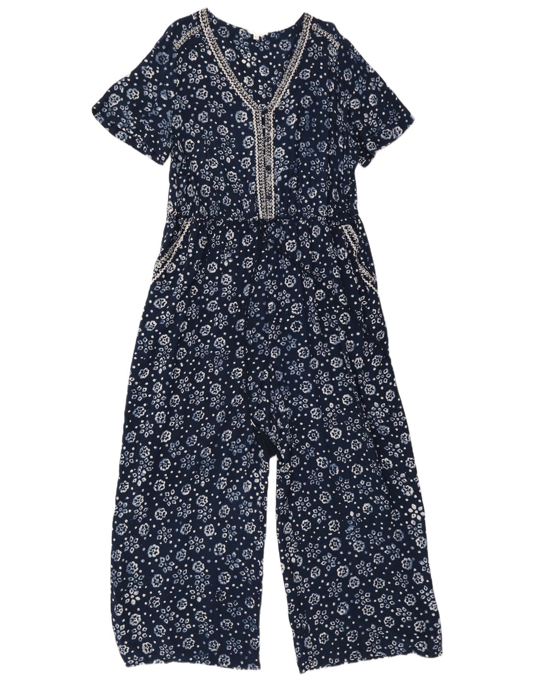 Monsoon Dame Jumpsuit UK 18 XL Navy Blue Floral