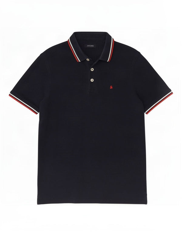 Jack & Jones herre poloshirt Medium marineblå stribet bomuld