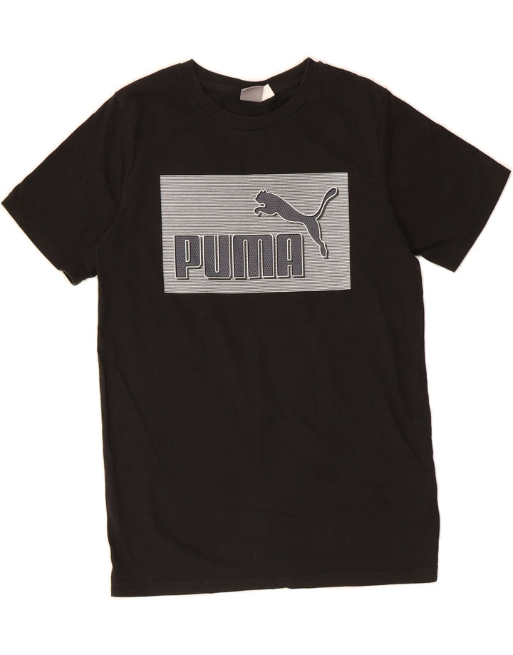 PUMA Boys Graphic T-Shirt Top 14-15 Years Black Cotton Vintage Puma and Second-Hand Puma from Messina Hembry 
