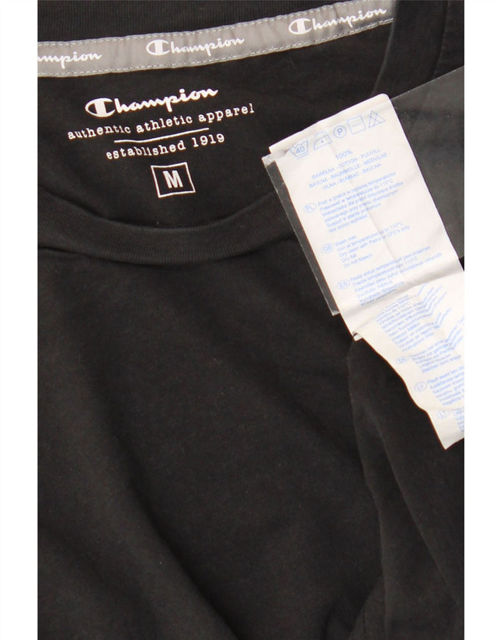 Champion Herre T-Shirt Top Medium Sort Bomuld