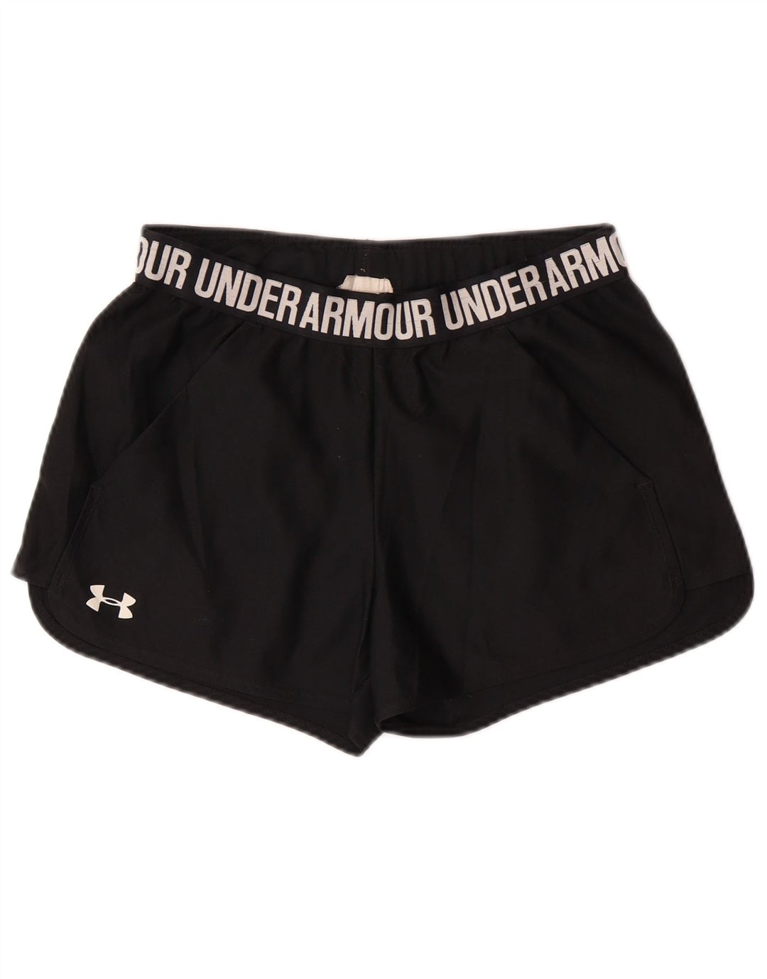 UNDER ARMOUR Dame Heat Gear Graphic Sports Shorts UK 10 Small Black