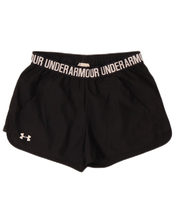 UNDER ARMOUR Dame Heat Gear Graphic Sports Shorts UK 10 Small Black