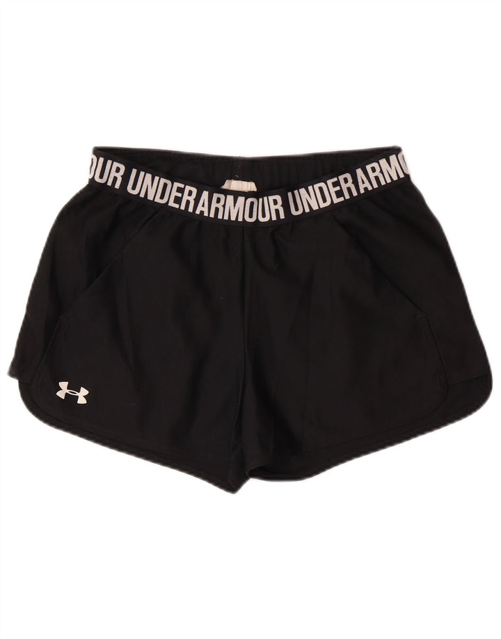 UNDER ARMOUR Dame Heat Gear Graphic Sports Shorts UK 10 Small Black