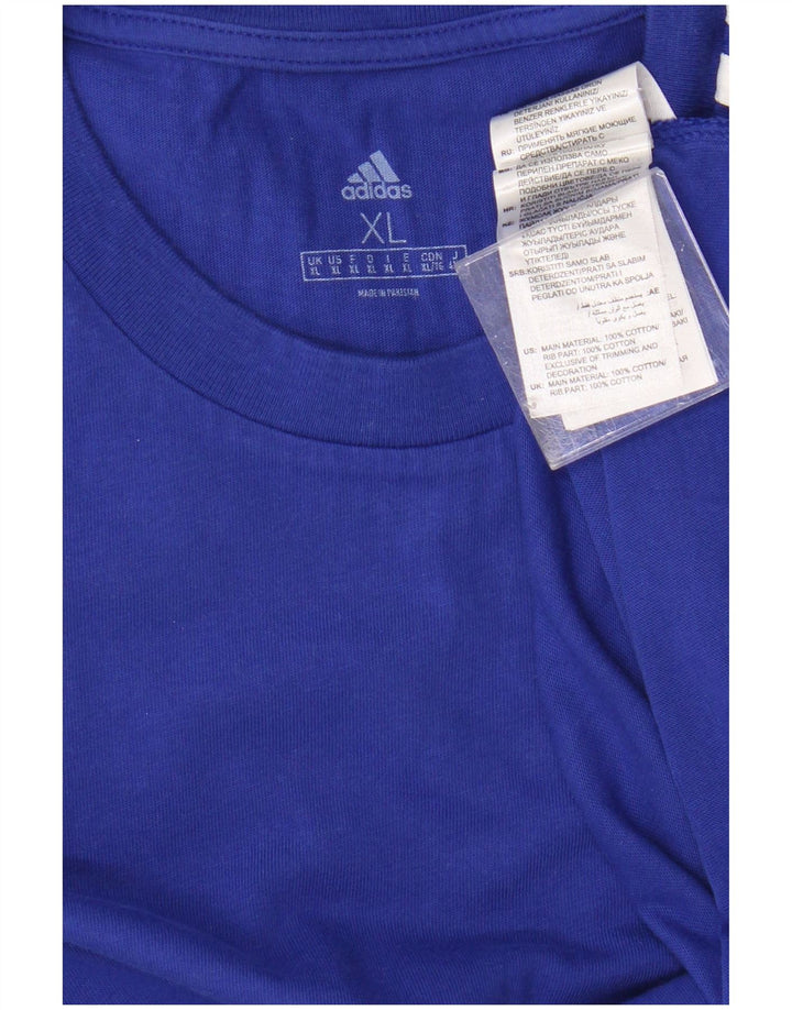 Adidas Herre T-Shirt Top XL Blå Bomuld