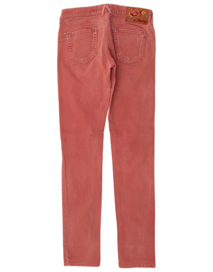 REPLAY Dame Low Skinny Jeans W29 L32 Pink Bomuld