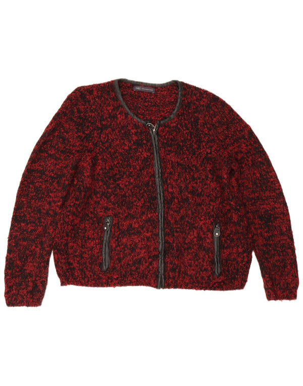 Marks & Spencer Dame Cardigan Sweater UK 16 Large Bourgogne Flecked