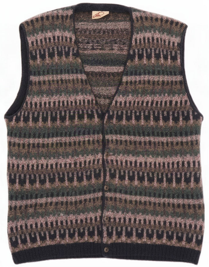 Rodes ærmeløs cardigantrøje til mænd Medium Flerfarvet Fair Isle Wool