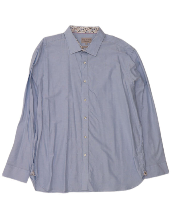 Ted Baker Herre Regular Fit skjorte størrelse 17 XL Blå bomuld