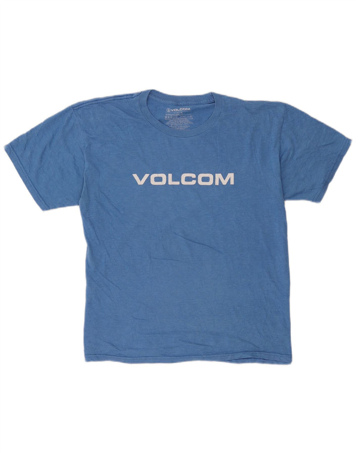 Volcom Herre Grafisk T-Shirt Top Stor Blå Bomuld