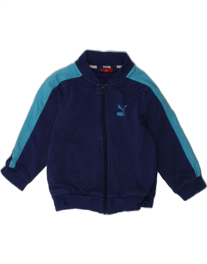PUMA Baby Boys Tracksuit Top Jacket 9-12 Months Navy Blue Colourblock Vintage Puma and Second-Hand Puma from Messina Hembry 