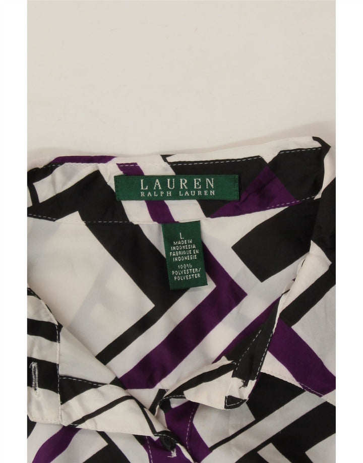 RALPH LAUREN Womens Shirt Blouse UK 16 Large Multicoloured Geometric Vintage Ralph Lauren and Second-Hand Ralph Lauren from Messina Hembry 