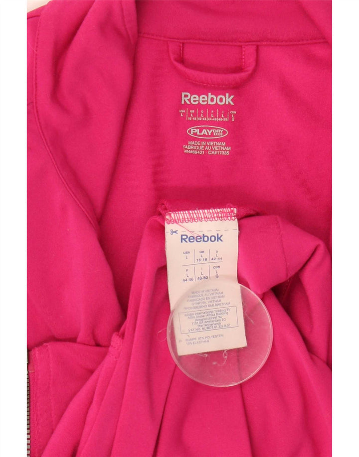 Reebok træningsdragt topjakke til kvinder UK 16/18 Large Pink Polyester