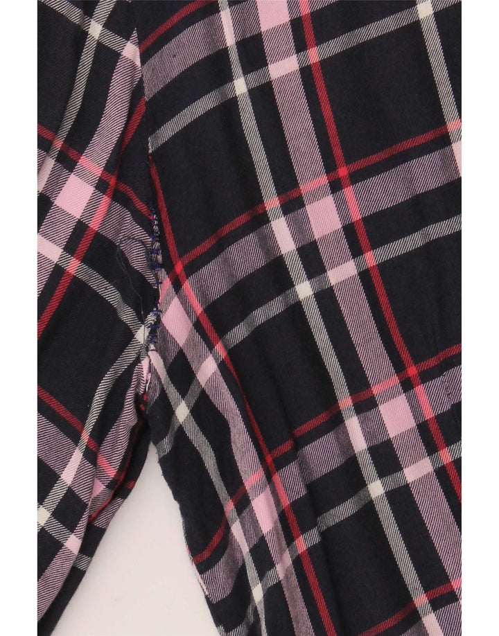 French Connection Dameskjorte UK 12 Medium Navy Blue Check Viscose