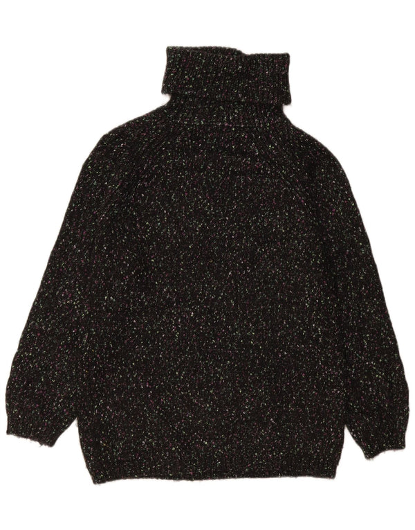 Marks & Spencer Dame Rullehals Sweater UK 10 Small Black Flecked