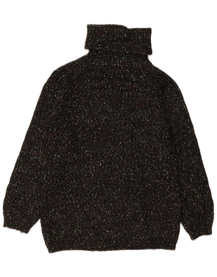 Marks & Spencer Dame Rullehals Sweater UK 10 Small Black Flecked