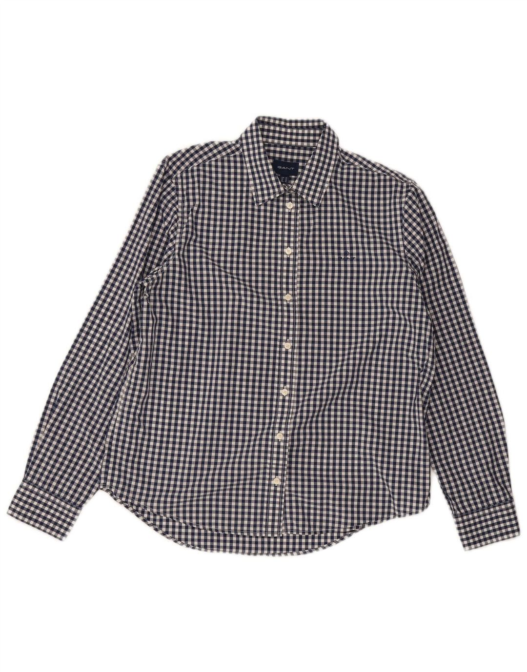 Gant Dameskjorte UK 12 Medium Blue Gingham Cotton