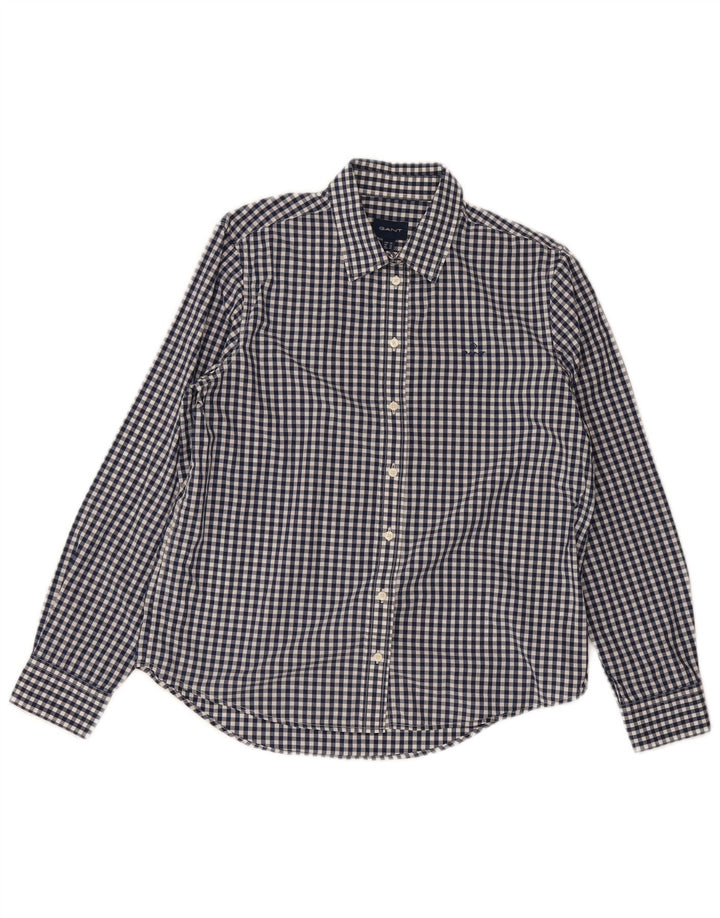 Gant Dameskjorte UK 12 Medium Blue Gingham Cotton
