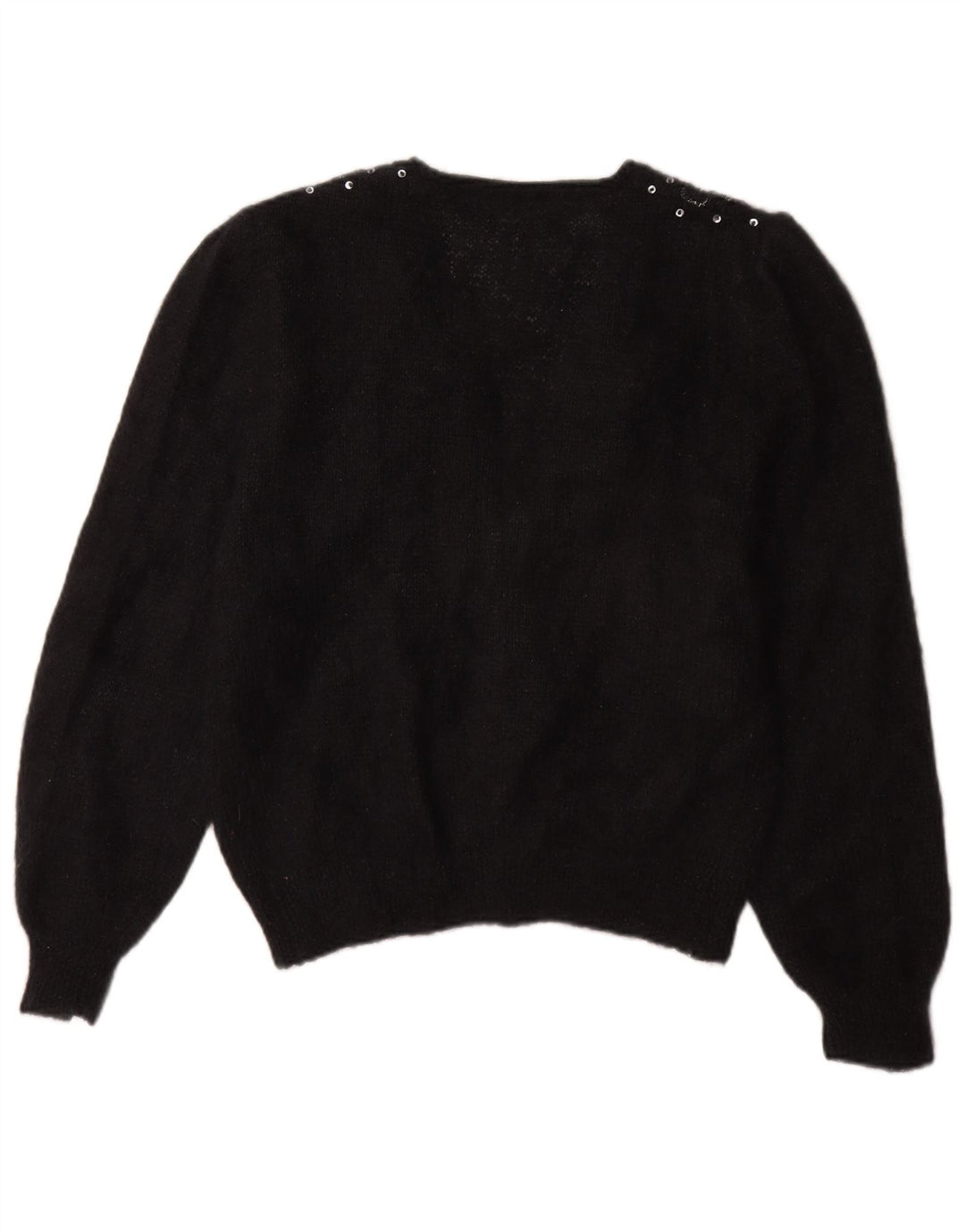 Vintage dame cardigan sweater UK 16 Large Black