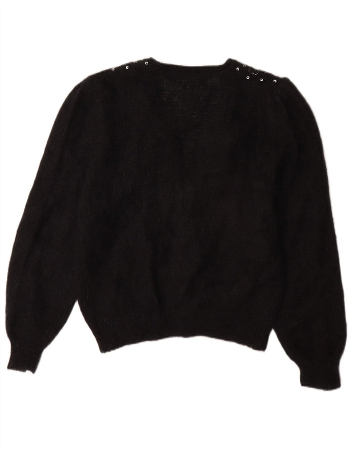 Vintage dame cardigan sweater UK 16 Large Black