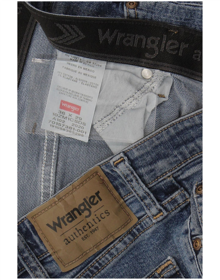 WRANGLER Straight jeans til mænd W36 L29 blå bomuld