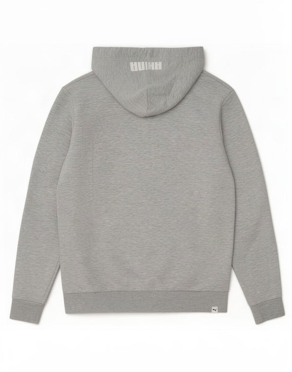 Puma Graphic Regular Fit Hoodie Jumper UK 16 Large Grey Flecked