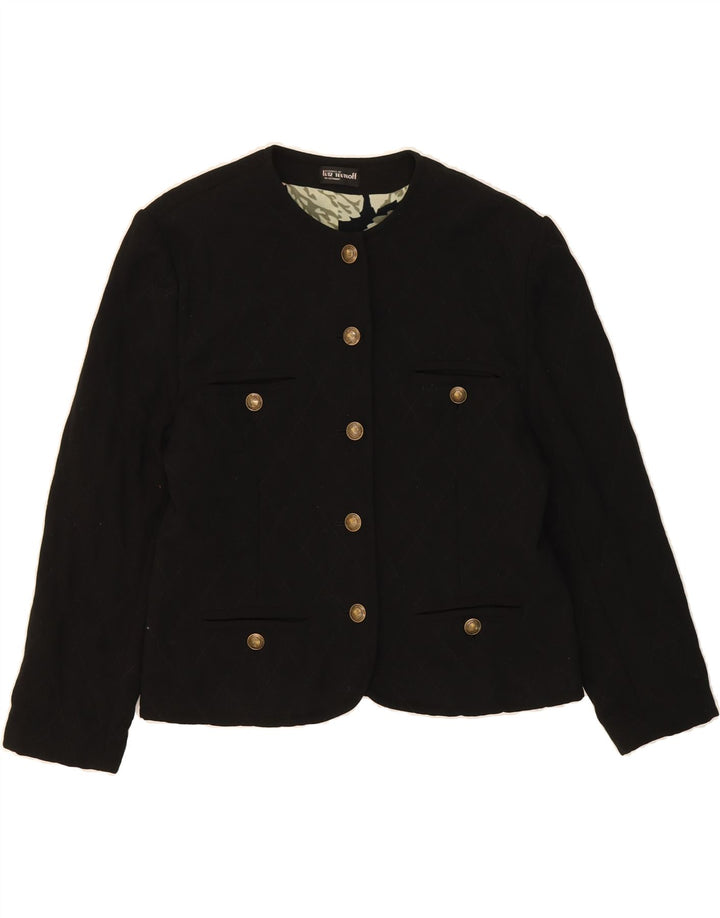 LUTZ TEURLOFF Womens 5 Button Blazer Jacket UK 18 XL Black Vintage Lutz Teurloff and Second-Hand Lutz Teurloff from Messina Hembry 