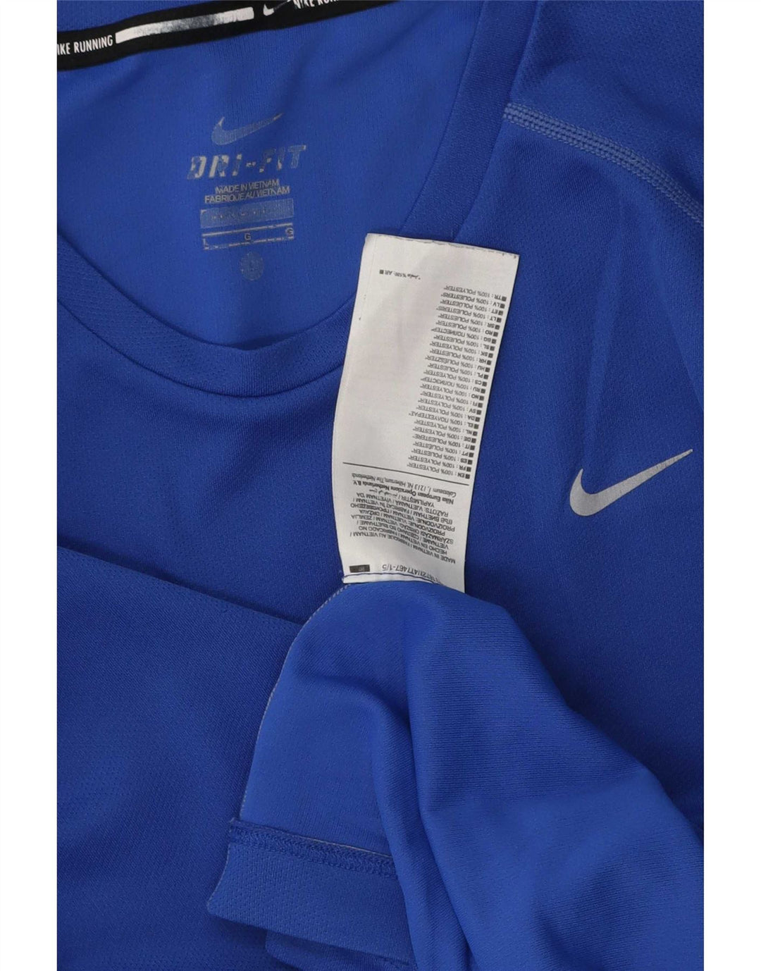Nike Herre Dri Fit T-Shirt Top Stor Blå Polyester
