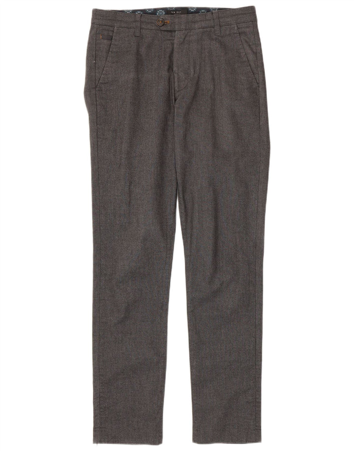 Ted Baker Herre Slim Suit Bukser W30 L32 Grå Flecked Bomuld