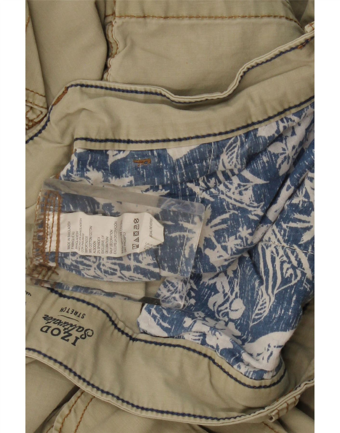 IZOD Herre Salt Water Cargo Shorts W48 4XL Grøn Bomuld