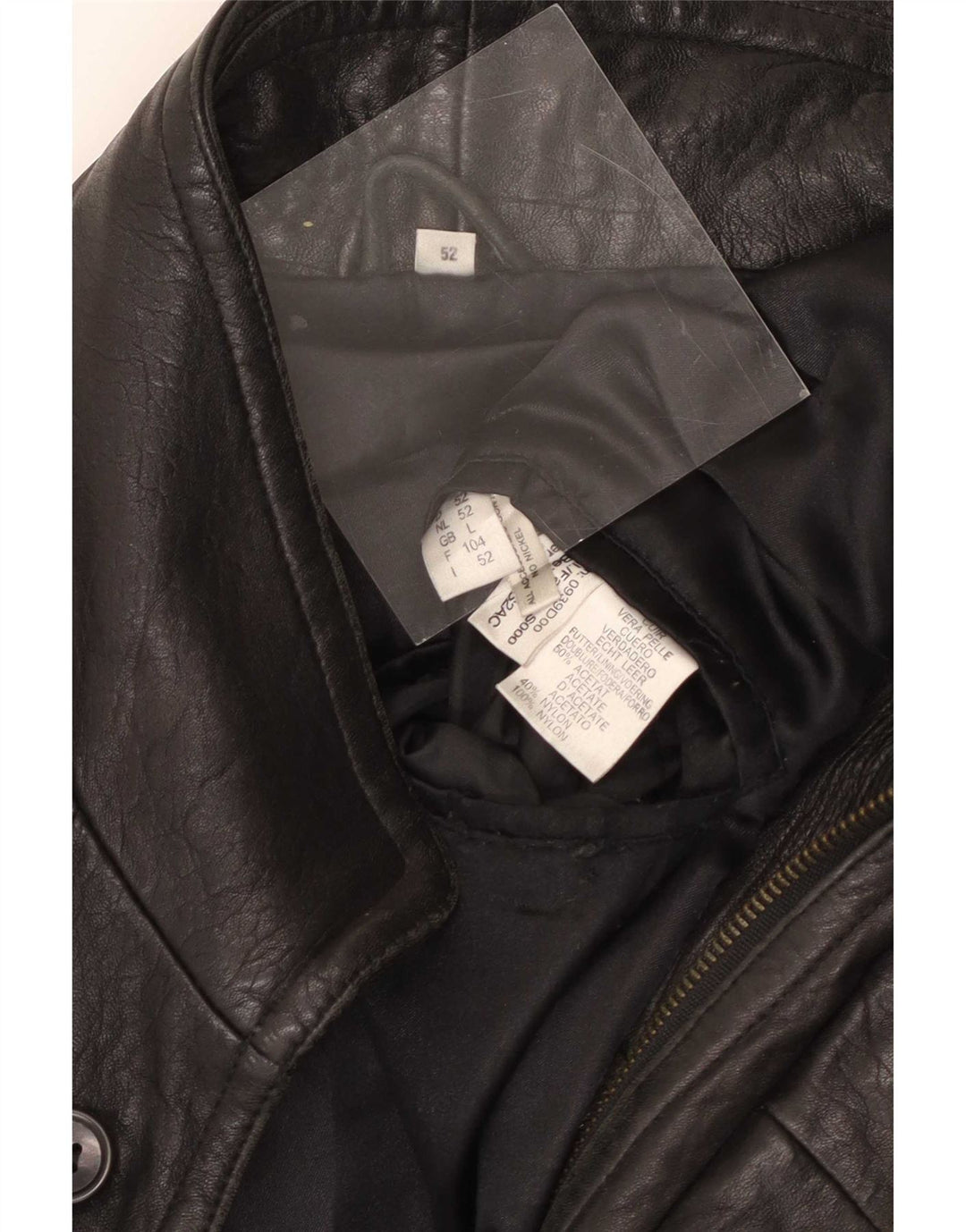 Vintage Herre Læderfrakke UK 40 Large Black