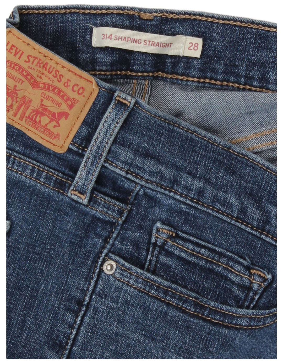 Levi's Dame 314 Shaping Straight Jeans W28 L27 Blå